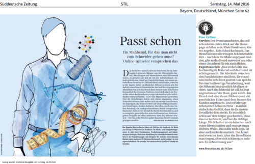 Testsieger beim Maßhemdentest der Süddeutschen Zeitung: Fine Cotton Company