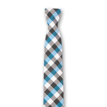 Krawatte, Kariert, Blau - Schwarz - Weiß