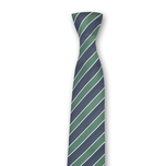 Krawatte, Gestreift, Grün - Dunkelblau