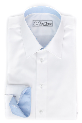 Bovelino Tailored Shirt, White - Contrast Davout