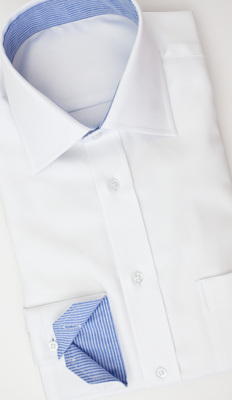 Bovelino Tailored shirt, White - Contrast Fabric: Clare