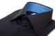 Schwarzes Maßhemd Aderkas mit dunkelblauem Kontrast Malet 